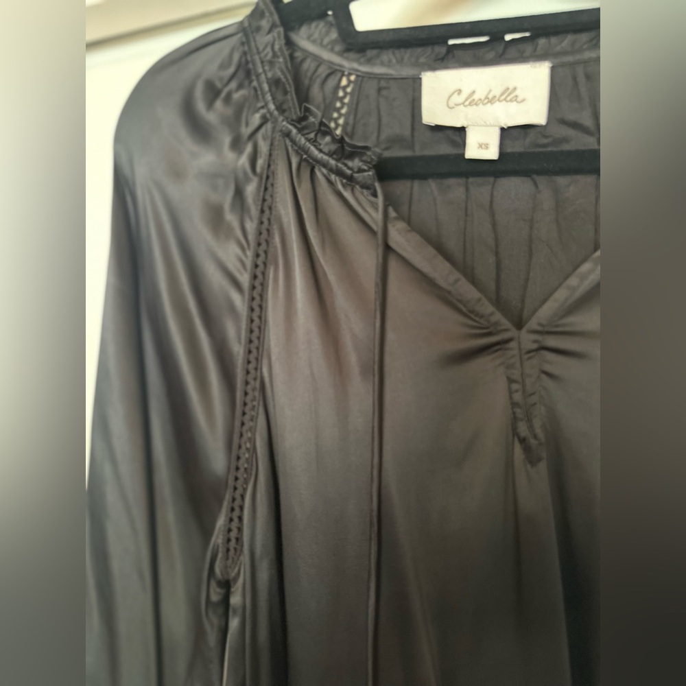 Cleobella Rose Mini Dress with Ruffled Drop Waist &Tassels, L/S, Size XS - Picture 4 of 15